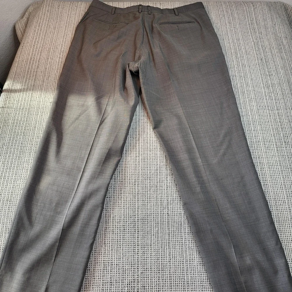 Zanella Devon Dress Pants Mens 38x30 Gray Wool Flat‎ Front Made In Italy